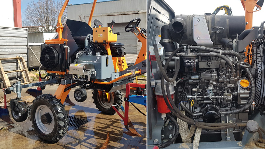 Remplacement d&rsquo;un moteur YANMAR 3TNV88 sur machine agricole